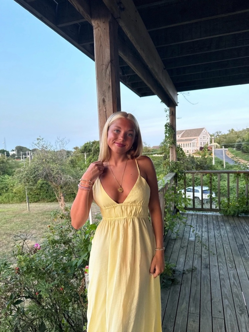 Zara Butter Yellow Bohemian Halter Cotton Maxi Dress - Picture 3 of 12